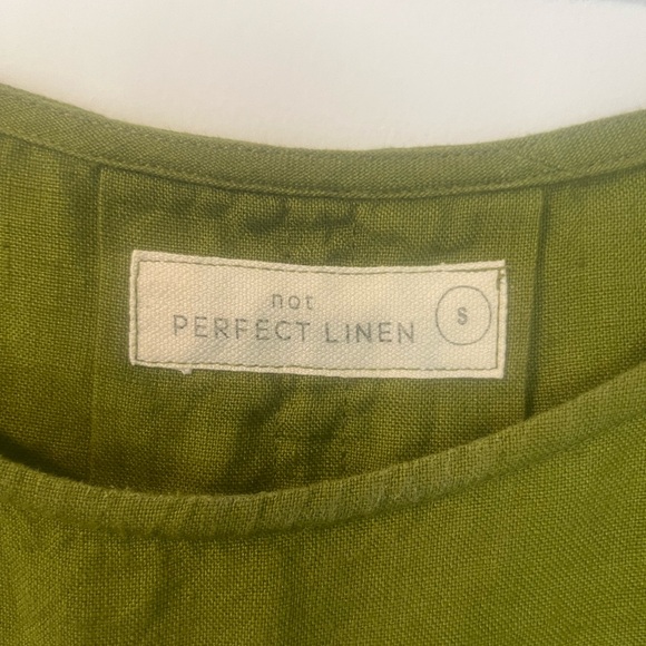 notPERFECTLINEN Green Women's LEAF Blouse - Picture 8 of 10